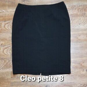 Cleo Skirt petite 8 Black Contemporary Business Elegant Knee Pencil